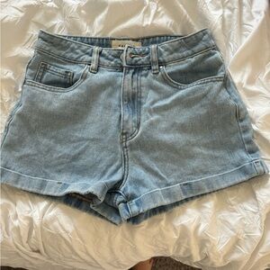 High waisted denim shorts